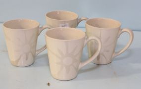 Four Beige Coffee Mugs