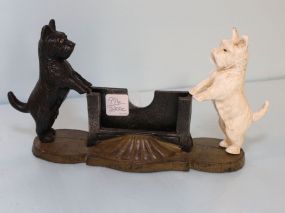 Reproduction Cast Iron Scottie Dog Business Card Holder