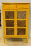 New Yellow Punched Tin Cabinet