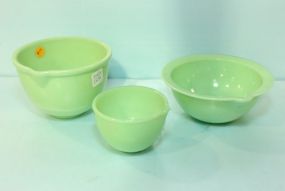 Set of Three Jadite Mixing Bowls