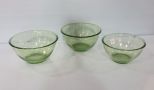 Three Depression Glass Mixing Bowls