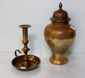 Brass Teapot & Candlestick