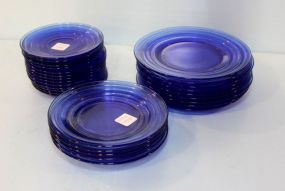 Group of Blue Depression Glass Dishes