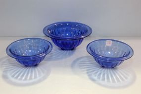 Blue Depression Glass Bowls