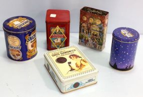 Group of Six Various Tin Boxes