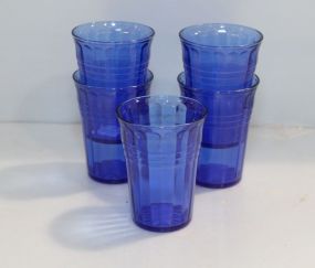 Five Blue Depression Glasses