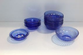 Six Blue Bowls & Four Bowls