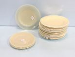 Nineteen Custard Glass Plates & Four Plates