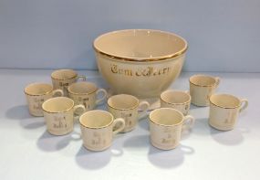 Hall Pottery Tom and Jerry Punch Set