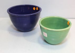 Fiesta Green Mixing Bowl & Blue Fiesta Bowl