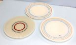 Three Fireking Striped Dinner Plates