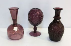Three Amethyst Vases