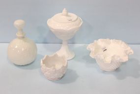 Four Milk Glass Pieces