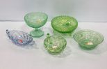 Five Small Pieces Depression Glass