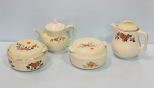 Two Hall Pottery Casseroles & Two Teapots