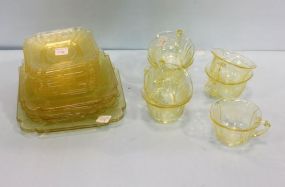 Group of Yellow Depression Glass