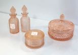 Four Pink Depression Glass Items