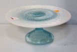 Blue and White Glass Cake Stand 