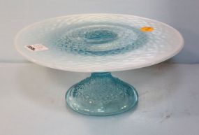 Blue and White Glass Cake Stand 