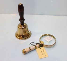 Magnifying Glass & Brass Bell