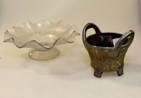 Two Rare Carnival Glass Pieces