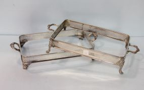 Two Silverplate Casserole Frames