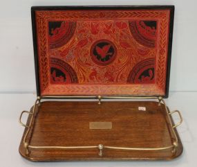 Wood Tray with Metal Gallery