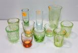 Eleven Small Depression Glass Glasses