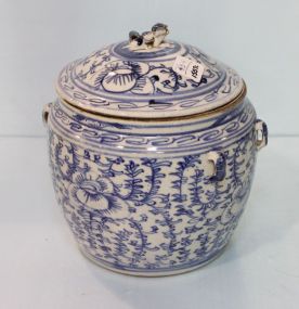 Blue and White Porcelain Oriental Ginger Jar