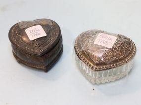 Two Small Silverplate Jewelry Boxes