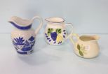 Three Hand Painted Pitchers