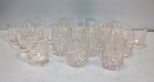 Sixteen Various Pattern Crystal Fruit Glasses