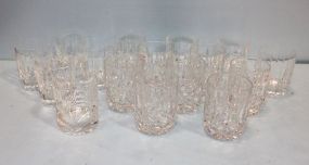 Sixteen Various Pattern Crystal Fruit Glasses