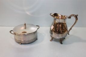 Towle Silverplate Pitcher & Silverplate Covered Casserole Frame