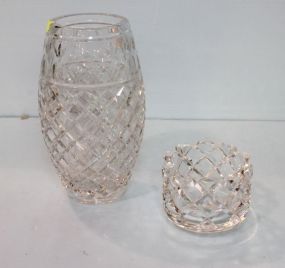 Tall Crystal Vase & Signed Orrefors Vase