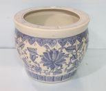 Large Blue and White Porcelain Flower Pot