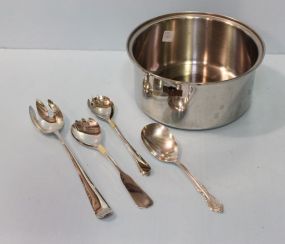 Duncan Hines Stainless Steel Cookware Pot & Plated Serving Pieces