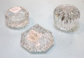 Three Crystal Paperweights 