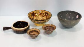 Five Pottery Bowls