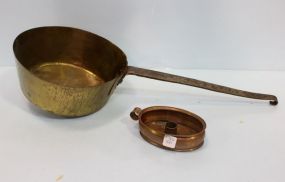 Large Brass Dipper & Copper Candlestick