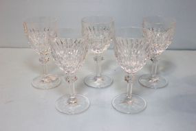 Set of Five Signed Gorham Wine Glasses