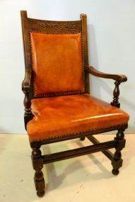Carved Oak Arm Chair