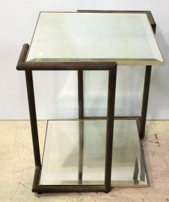 Two Mirrored Shelf Side Table