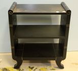 Contemporary Two Shelf Black Lacquer Stand