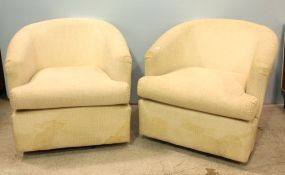 Two Upholstered Club Chairs