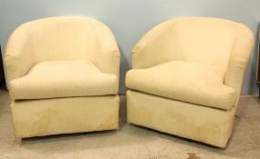 Two Upholstered Club Chairs