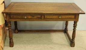 Oak Two Drawer Table