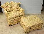 Upholstered Club Chair & Ottoman
