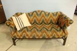 Flame Stitch Camel Back Settee
