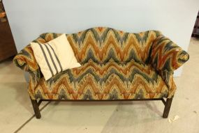 Flame Stitch Camel Back Settee